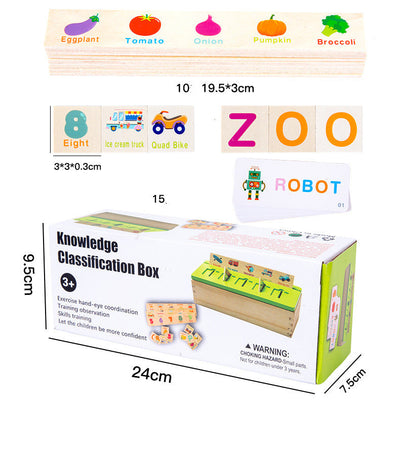 Jeu de tri et de classification par catégorie avec des jouets d'orthographe Montessori pour enfants