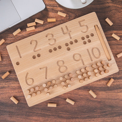 Planches de piquets pour compter les nombres Montessori avec stylo traçeur