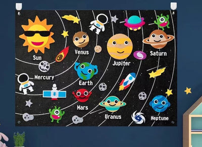 Fidtoy Tablero de Fieltro de Aprendizaje para Niños de 3+ años Zoo y Universo