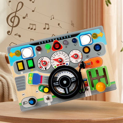 Tableau d'activités pour enfants Thème conduite avec LED, boutons et cadrans