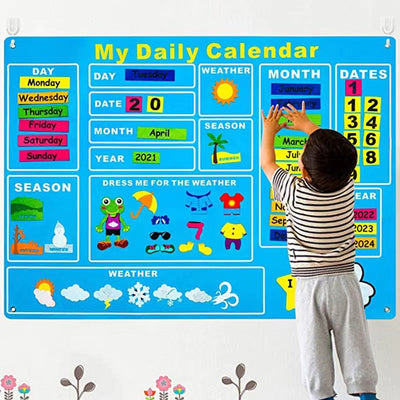 Fidtoy Tablero de Fieltro de Aprendizaje para Niños de 3+ años Zoo y Universo