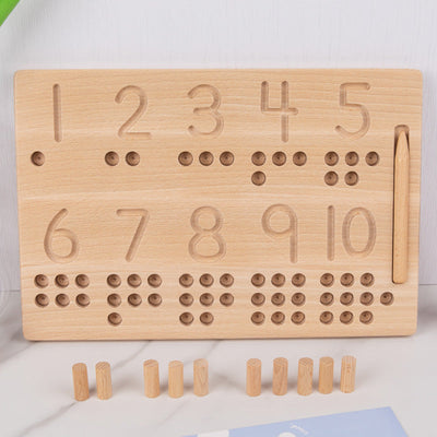 Planches de piquets pour compter les nombres Montessori avec stylo traçeur