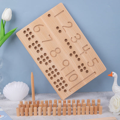 Planches de piquets pour compter les nombres Montessori avec stylo traçeur