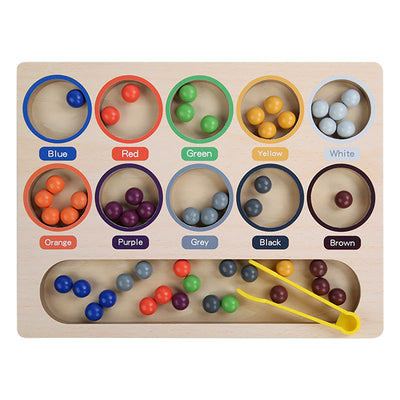 Activité de transfert de pinces de tri de perles de couleur Montessori