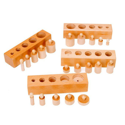 Cylindres à encastrements colorés Montessori