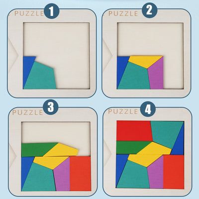 Casse-tête géométrique double : hexagone en carré