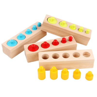 Cylindres à encastrements colorés Montessori