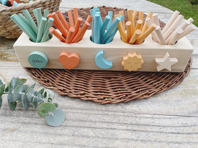 Happy Gumnut Montessori Réglettes Nombreuses avec Plateau Magnétique