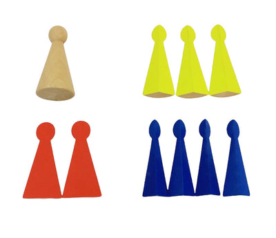Montessori Fractions Quilles Poupée Patte de Bois Plateau de Tri
