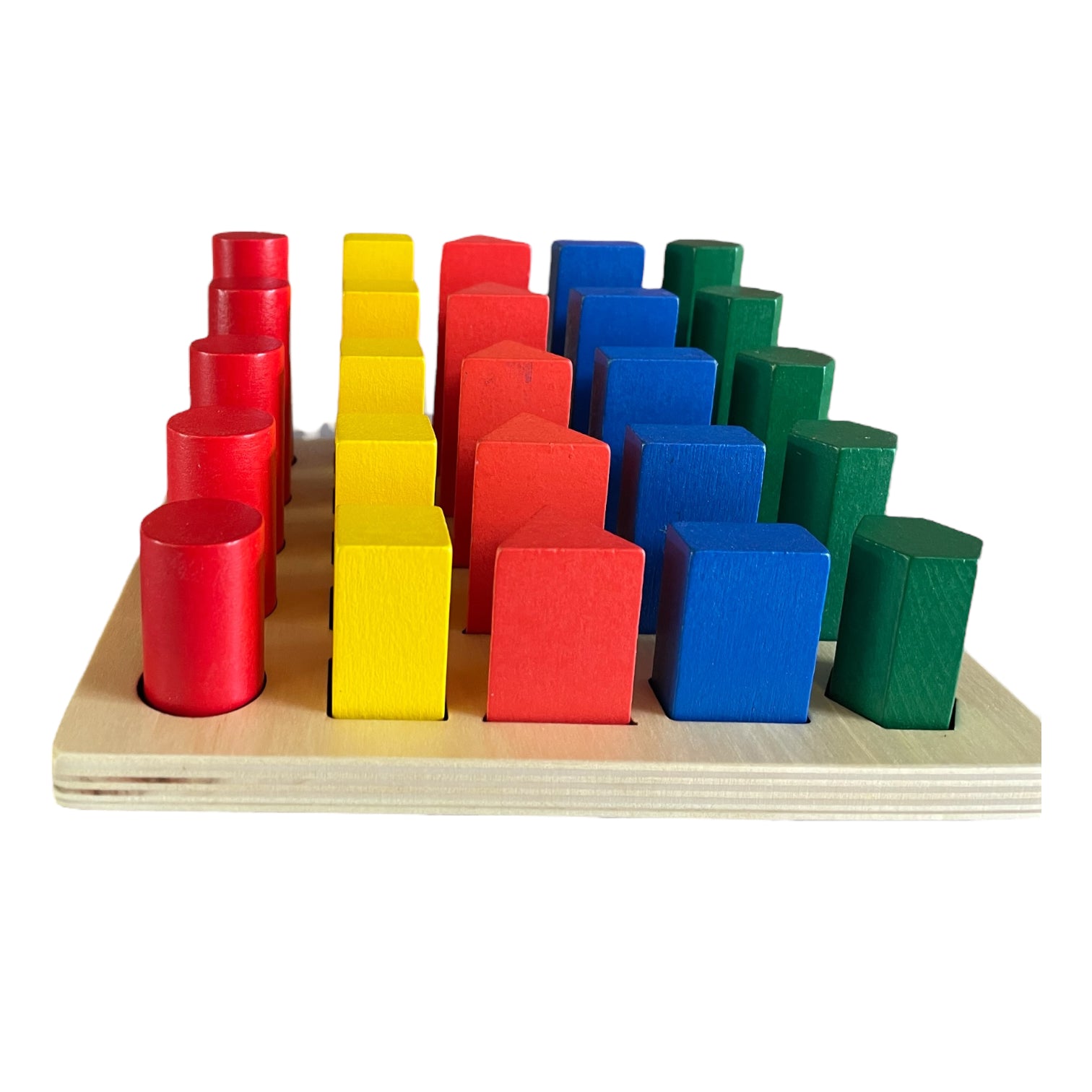 Gran Escalera de Formas Montessori 3D Juego de Clasificación de Figuras Geométricas Sólidas de Colores