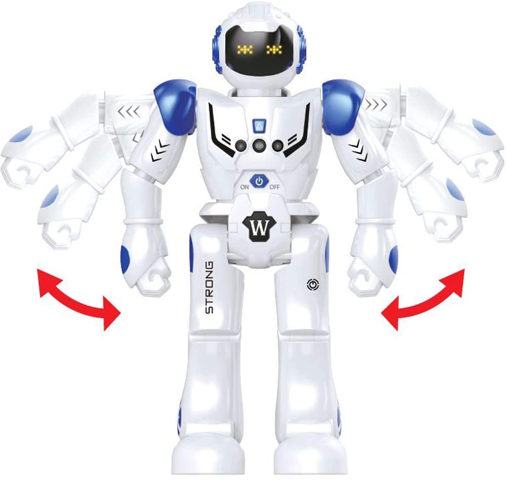 Robot Jouet Télécommandé Programmable Intelligent Interactif avec Capteur de Geste, Kit Robotique Dansant Marchant, Robot Intelligent LED, Cadeau pour Enfants