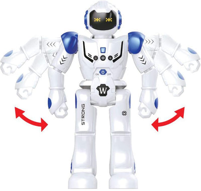 Robot Jouet Télécommandé Programmable Intelligent Interactif avec Capteur de Geste, Kit Robotique Dansant Marchant, Robot Intelligent LED, Cadeau pour Enfants