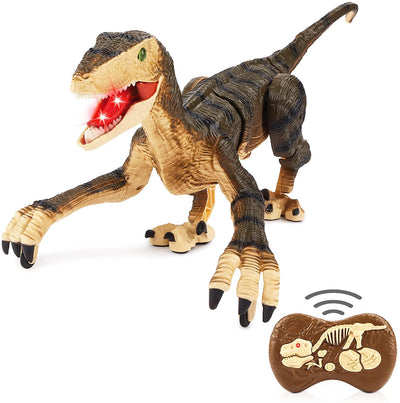 Juguete de dinosaurio teledirigido recargable con función de caminar, sonidos de rugido, luces, robot de dinosaurio T-Rex realista para niños, juguetes, regalos