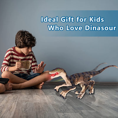 Juguete de dinosaurio teledirigido recargable con función de caminar, sonidos de rugido, luces, robot de dinosaurio T-Rex realista para niños, juguetes, regalos
