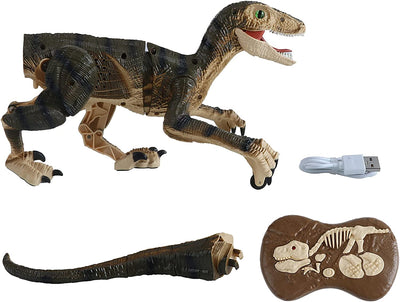 Juguete de dinosaurio teledirigido recargable con función de caminar, sonidos de rugido, luces, robot de dinosaurio T-Rex realista para niños, juguetes, regalos