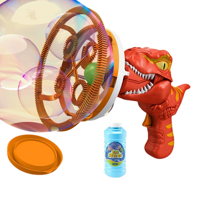 Máquina de Burbujas Automática Portátil de Dinosaurio con Burbujas Grandes Coloridas Juguetes de Verano para Interiores y Exteriores para Niños