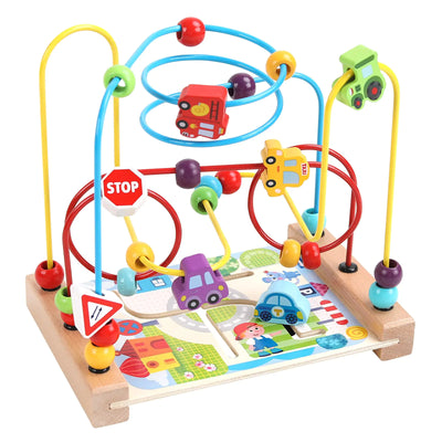 Fidtoy Wooden Bead Maze Toy for Toddlers