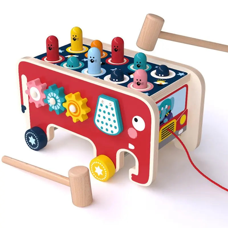 Fidtoy Banco de Pilonaje Montessori para Niños Pequeños – Juguete Musical de Martillo de Madera para Aprendizaje Temprano y Habilidades Motoras Finas