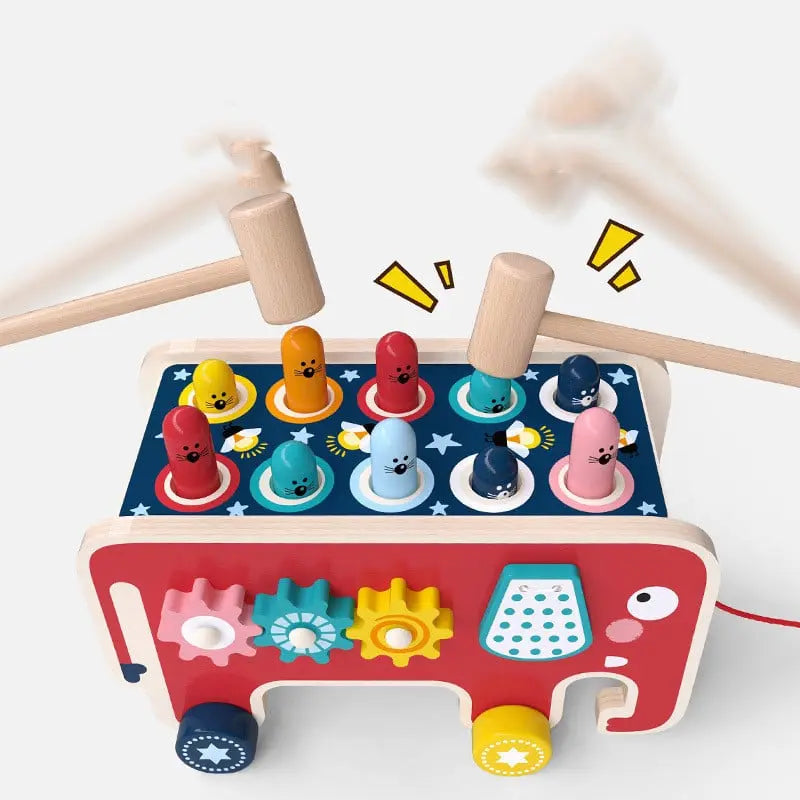 Fidtoy Banco de Pilonaje Montessori para Niños Pequeños – Juguete Musical de Martillo de Madera para Aprendizaje Temprano y Habilidades Motoras Finas