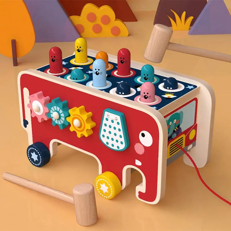 Fidtoy Banco de Pilonaje Montessori para Niños Pequeños – Juguete Musical de Martillo de Madera para Aprendizaje Temprano y Habilidades Motoras Finas