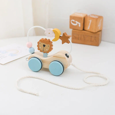 Bead Tracks™ – Train, Voiture & Moto – Jouet en bois à perles et à tirer