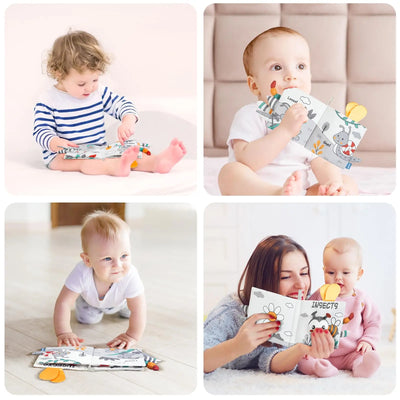 Fidtoy Soft 3D Crinkle Cloth Books | Sensory Learning Toy for Babies 0-12 Months