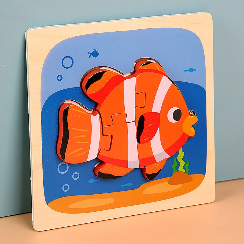 Fidtoy Wooden Animal Puzzle for Toddlers – Montessori Shape & Color Learning Toy