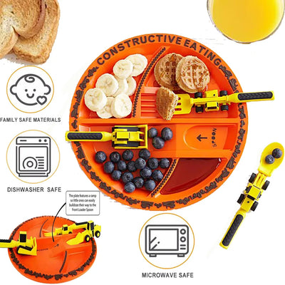 Set assiette et couverts de chantier ExcavaBite pour enfants