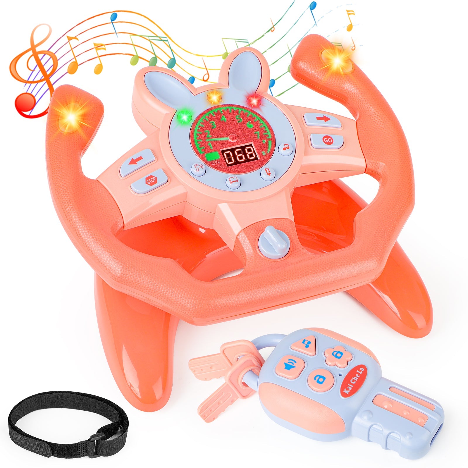 Jouet de simulation de conduite pour enfants avec lumière et musique, jouet d'apprentissage précoce, jouet de volant pour garçons et filles