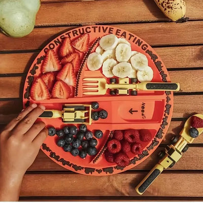 Set assiette et couverts de chantier ExcavaBite pour enfants