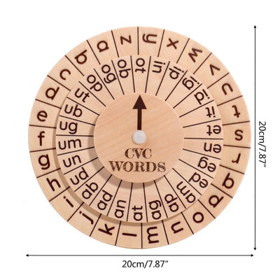 Roue de lecture de mots Montessori phonétique CVC pour l'apprentissage