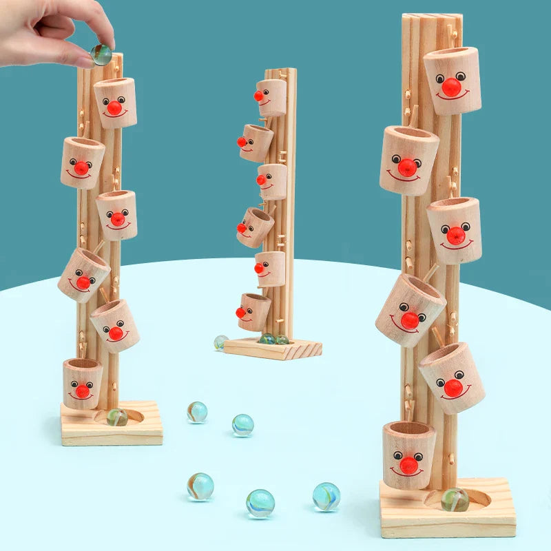 Fidtoy Wooden Marble Cup Slider - Fun & Educational Toy for Kids