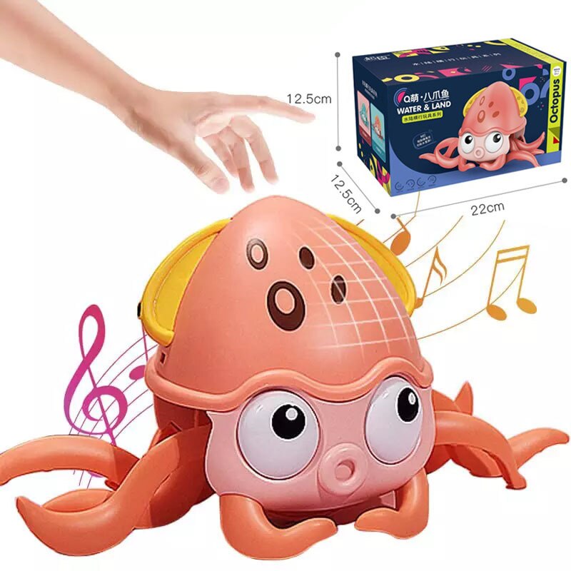 Jouet interactif rampant Fidtoy pour bébé avec lumières, musique, rechargeable par USB, pour le temps sur le ventre