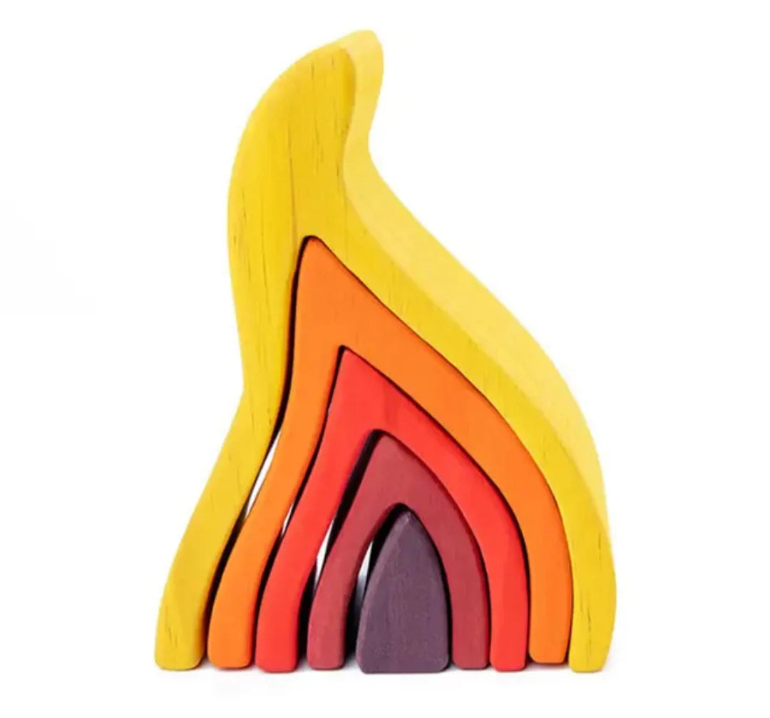 Fidtoy Fire Rainbow Toys Wooden Stacking Toy