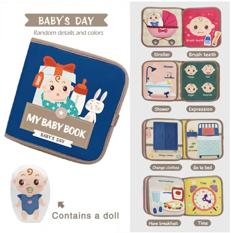 Fidtoy Stick & Learn Busy Book – Jouet d'activité interactif Montessori pour les tout-petits de 1 à 4 ans