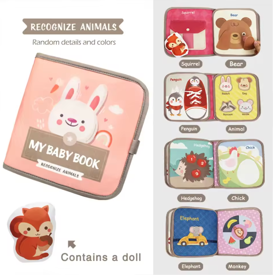 Fidtoy Stick & Learn Busy Book – Jouet d'activité interactif Montessori pour les tout-petits de 1 à 4 ans