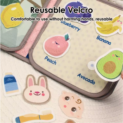 Fidtoy Stick & Learn Busy Book – Jouet d'activité interactif Montessori pour les tout-petits de 1 à 4 ans