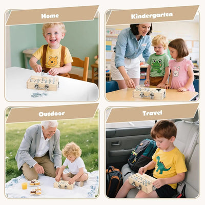 Fidtoy Tablero de Destornilladores Montessori para Niños Juguete de Herramientas de Madera Aprendizaje de Habilidades Motoras Finas