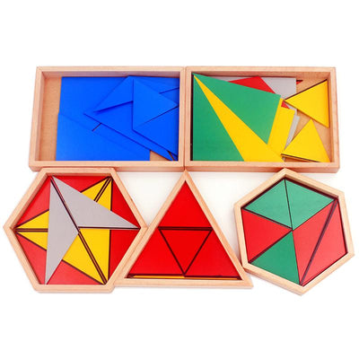 Fidtoy Set of Constructive Triangles Montessori Material