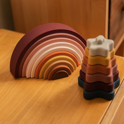 Arc-en-ciel empilable en silicone