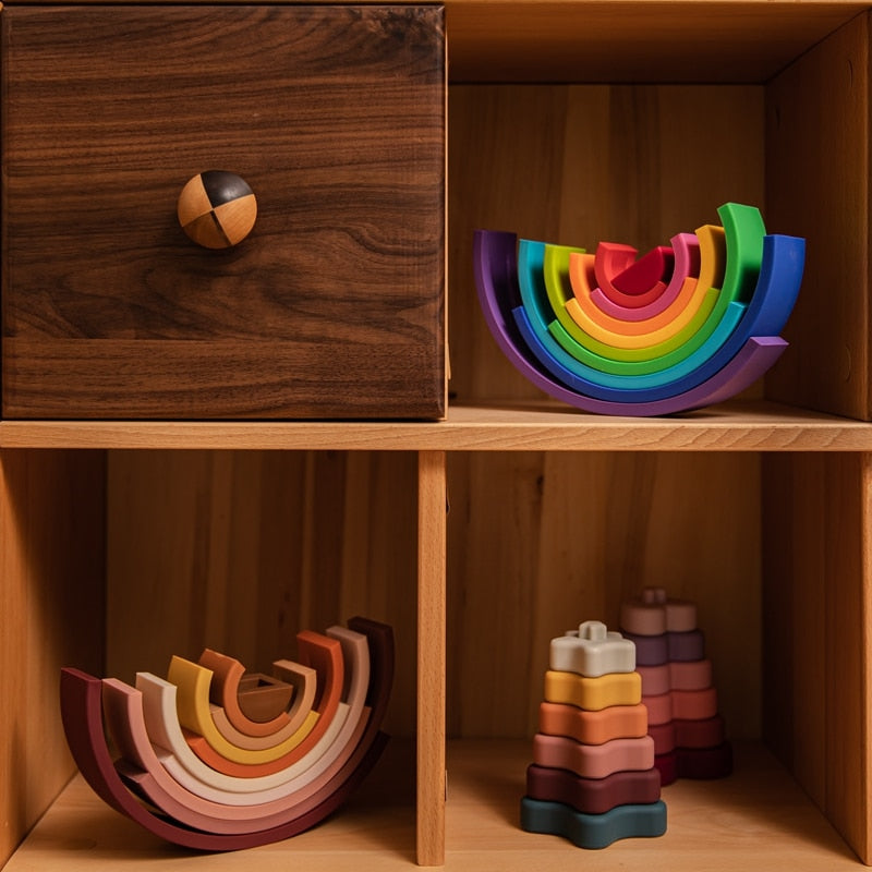 Arc-en-ciel empilable en silicone