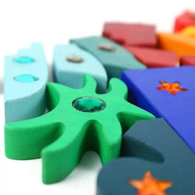 Mandala scintillant en bois - Jouets en bois ouverts Orient