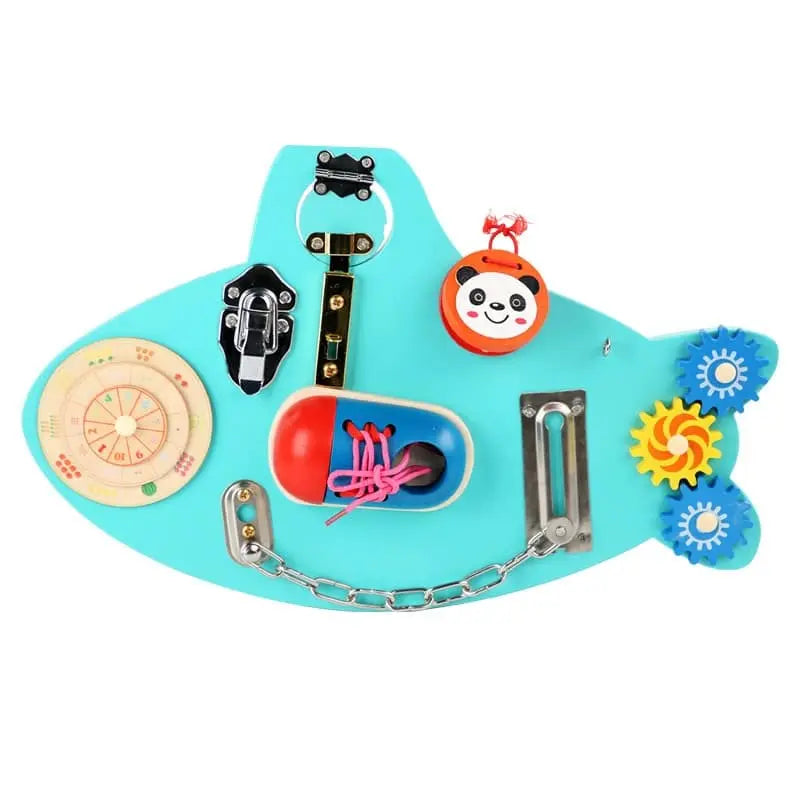Fidtoy Tablero de actividades subacuáticas Montessori Busy Board para niños pequeños