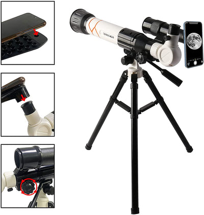 Ensemble de jeu éducatif 2 en 1 Mon premier télescope et microscope, kit de démarrage pour l'exploration scientifique et l'astronomie des enfants, cadeau de Noël