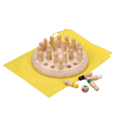 Jeu d'association en bois Fidtoy pour enfants – Jeu de société de reconnaissance des couleurs avec dés et chevilles en bois