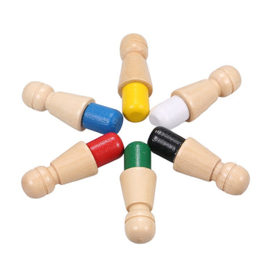 Jeu d'association en bois Fidtoy pour enfants – Jeu de société de reconnaissance des couleurs avec dés et chevilles en bois