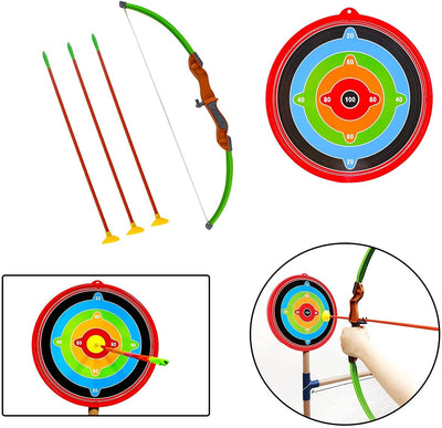 Ensemble de jeu de sport 3-EN-1 pour l'extérieur – Basketball, football et tir à l'arc pour enfants, pour l'intérieur et l'extérieur – Excellent cadeau d'anniversaire ou de Noël