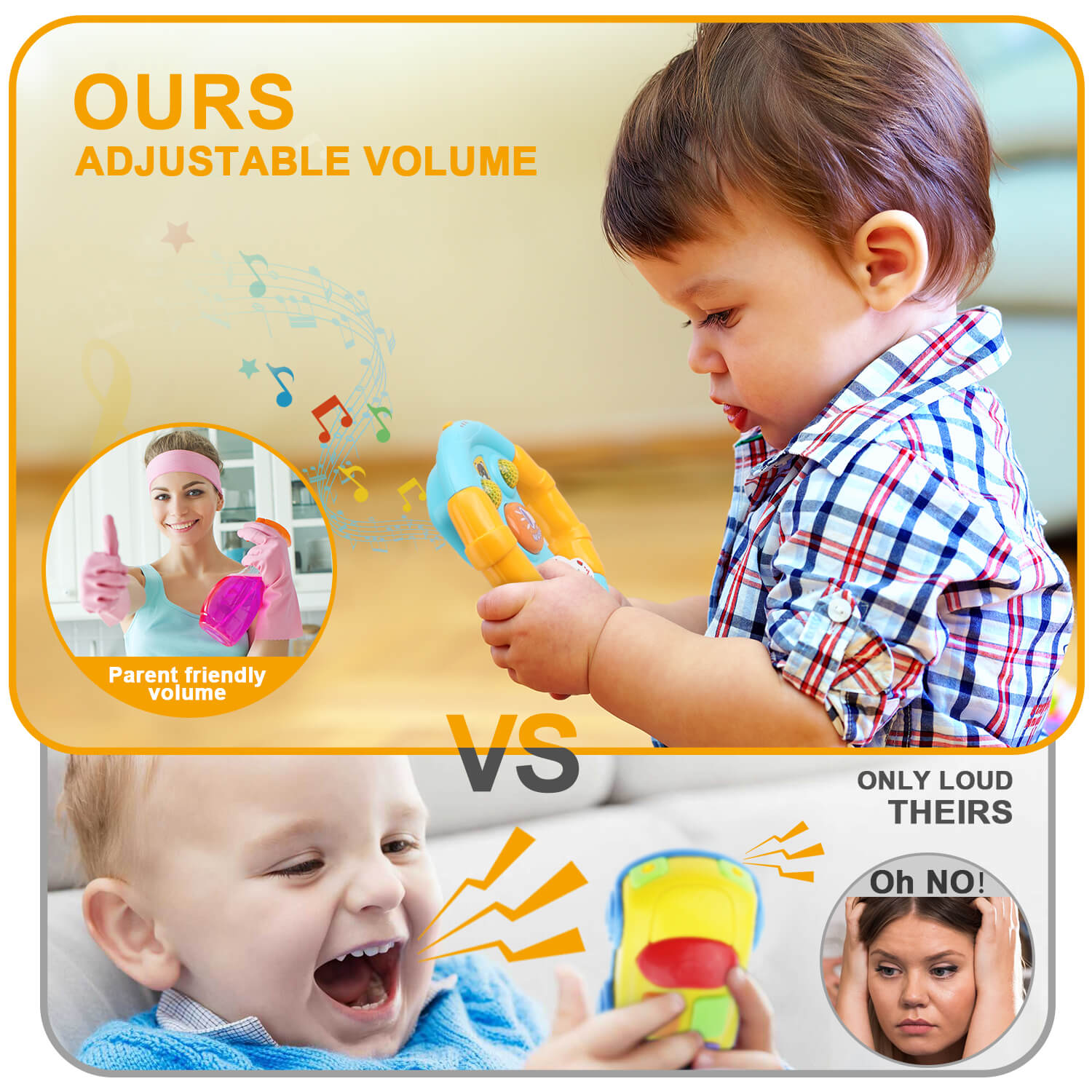 Fidtoy Steering Wheel with Lights & Sounds for Toddlers 18M+