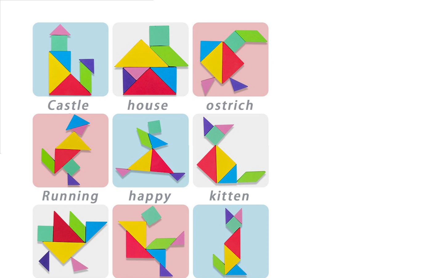 Formes géométriques simples en bois, puzzle cœur