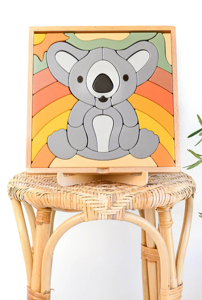 Kirra le koala : Puzzle abstrait de blocs de construction / Décoration d'intérieur